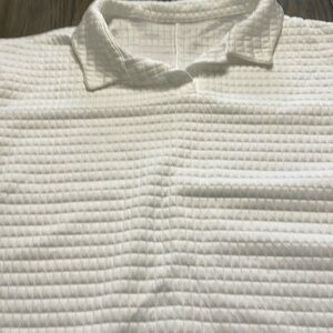 White top with puffy sleeves